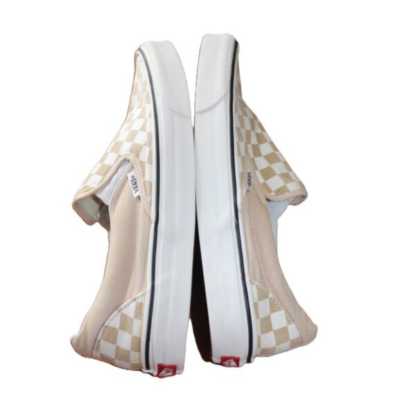 VANS Classic Checkerboard Slip-Ons, Warm Taupe/White - Unisex, M9.5/W11 - Picture 8 of 15